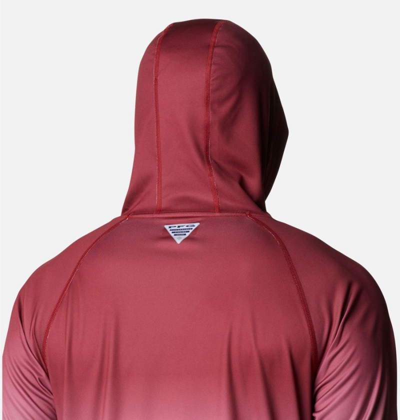 Red Men's Columbia Collegiate PFG Super Terminal Tackle - Alabama Hoodie | YZFCV-1637