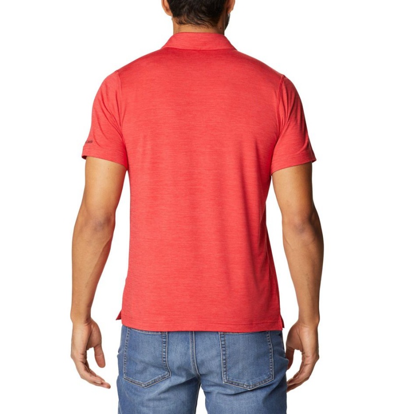 Red Men's Columbia Collegiate Tech Trail - Georgia Polo Shirt | DZNJK-8375