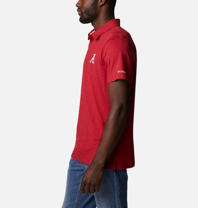 Red Men's Columbia Collegiate Tech Trail - Alabama Polo Shirt | MEGUB-6529