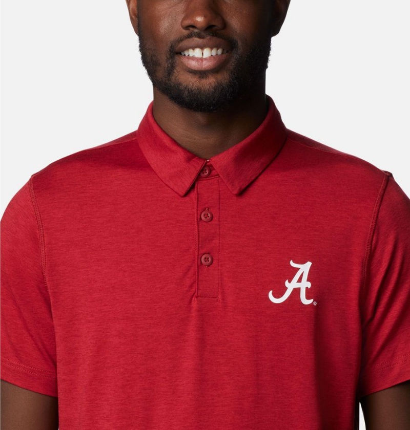 Red Men's Columbia Collegiate Tech Trail - Alabama Polo Shirt | MEGUB-6529