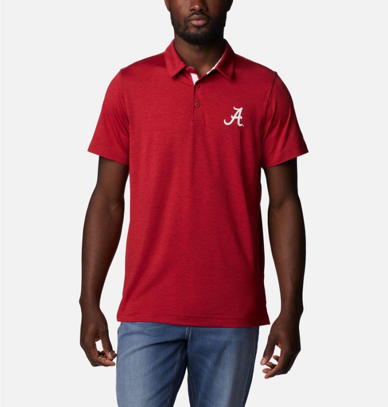 Red Men\'s Columbia Collegiate Tech Trail - Alabama Polo Shirt | MEGUB-6529