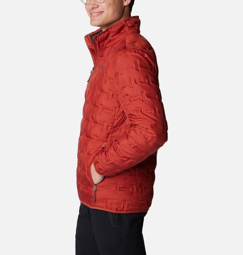 Red Men's Columbia Delta Ridge Insulated Puffer Jacket | AQYWR-2047