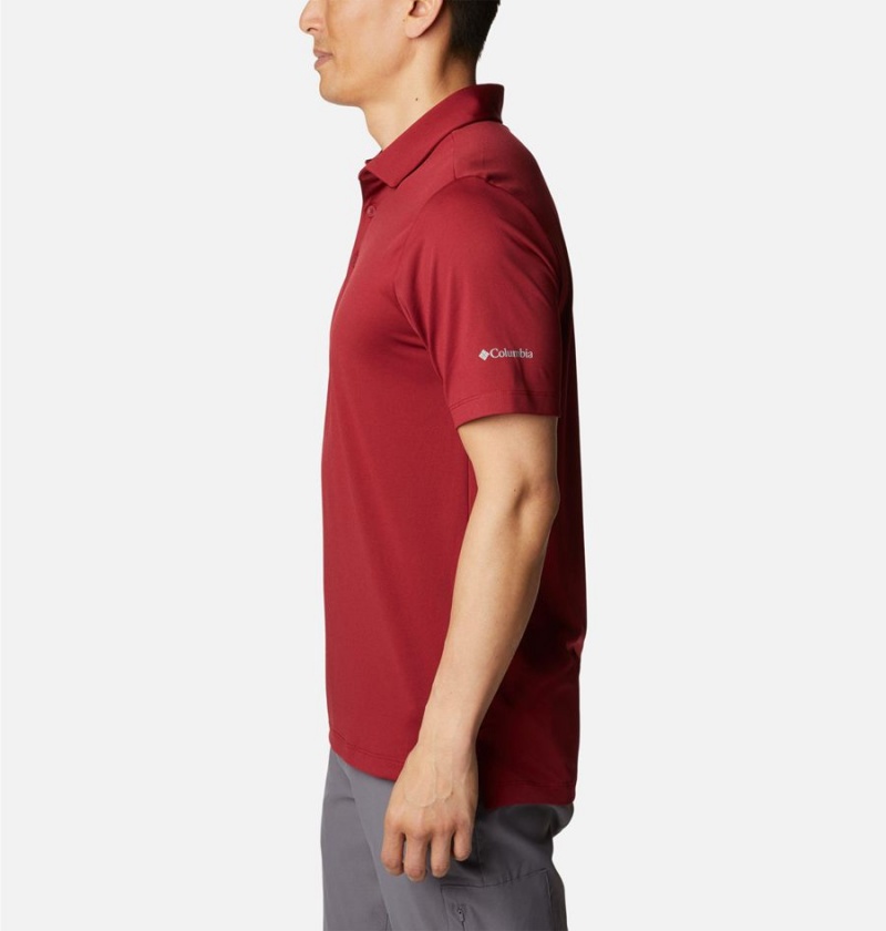 Red Men's Columbia Drive Golf Polo Shirt | QDMYI-7954