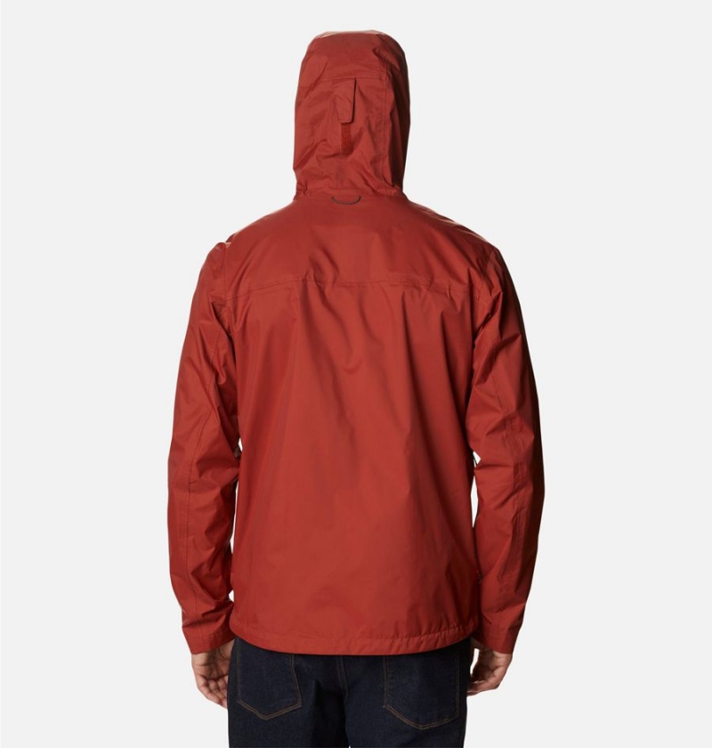 Red Men's Columbia EvaPOURation Rain Jacket | JDAUS-6419