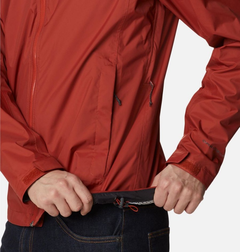 Red Men's Columbia EvaPOURation Rain Jacket | JDAUS-6419