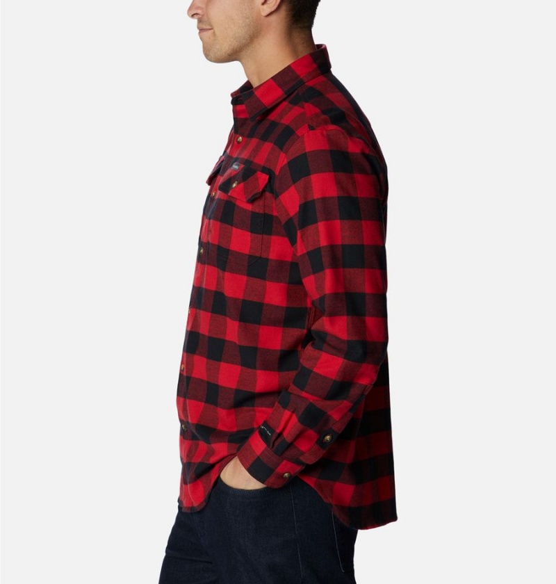 Red Men's Columbia Flare Gun Stretch Flannel Shirt | EHXFA-2635