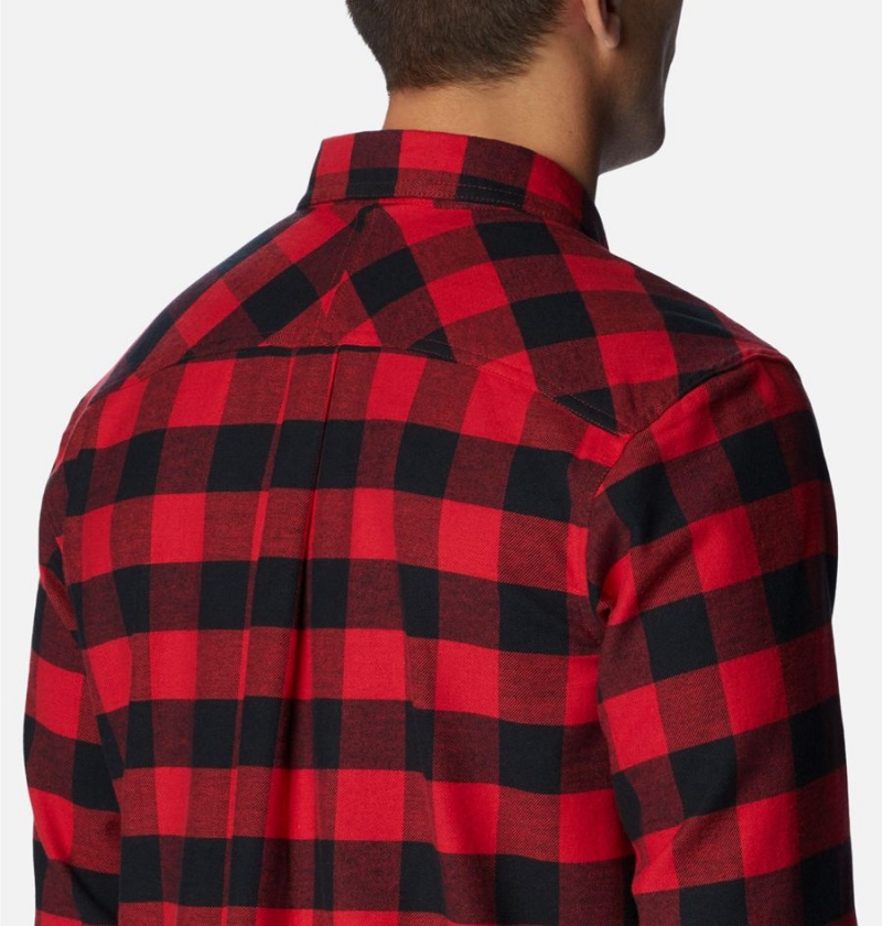 Red Men's Columbia Flare Gun Stretch Flannel Shirt | EHXFA-2635