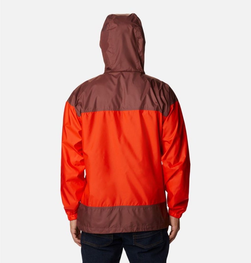 Red Men's Columbia Flash Challenger Jacket Windbreaker | EOMXU-8516