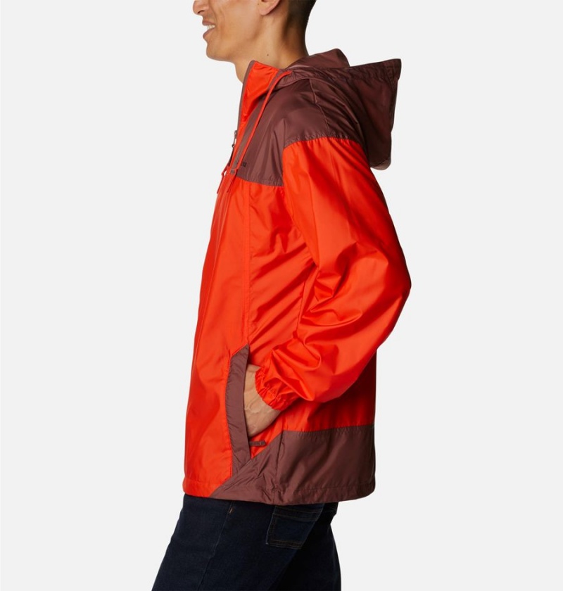 Red Men's Columbia Flash Challenger Jacket Windbreaker | EOMXU-8516