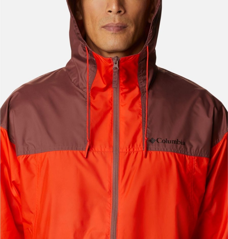 Red Men's Columbia Flash Challenger Jacket Windbreaker | EOMXU-8516