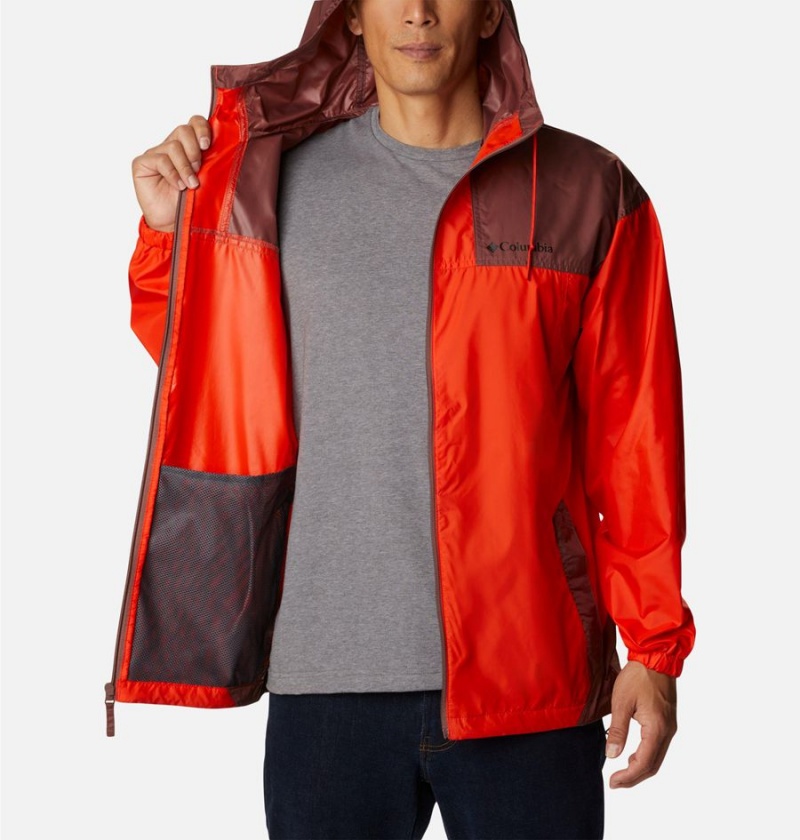 Red Men's Columbia Flash Challenger Jacket Windbreaker | EOMXU-8516