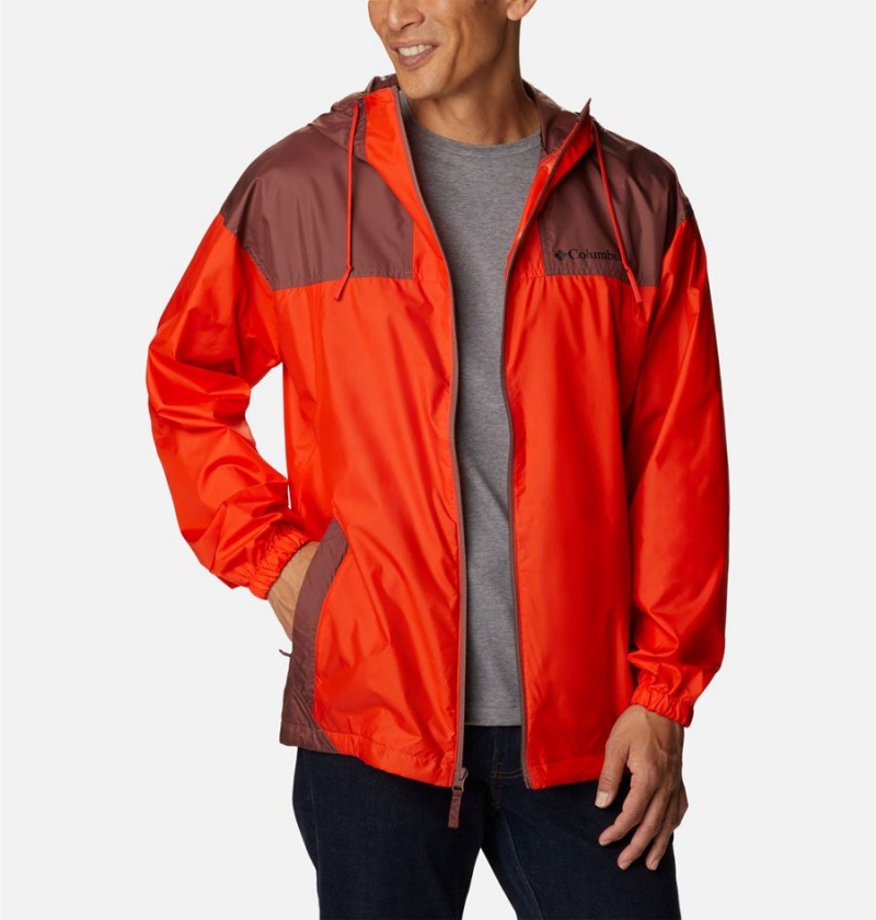 Red Men's Columbia Flash Challenger Jacket Windbreaker | EOMXU-8516