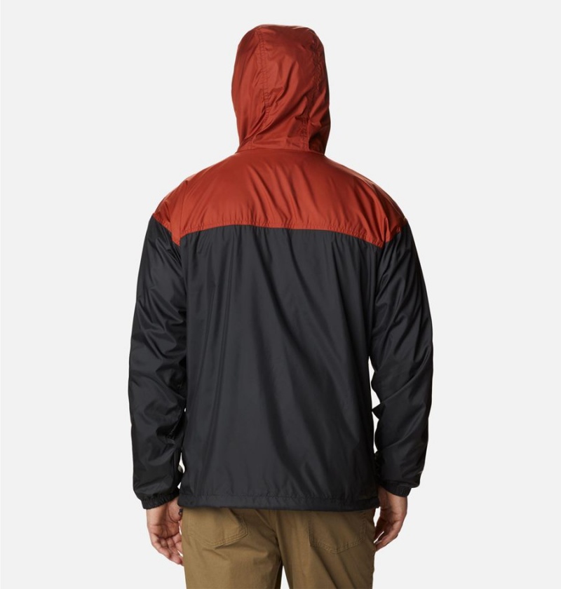 Red Men's Columbia Flash Challenger Lined Windbreaker | YPVWX-4286