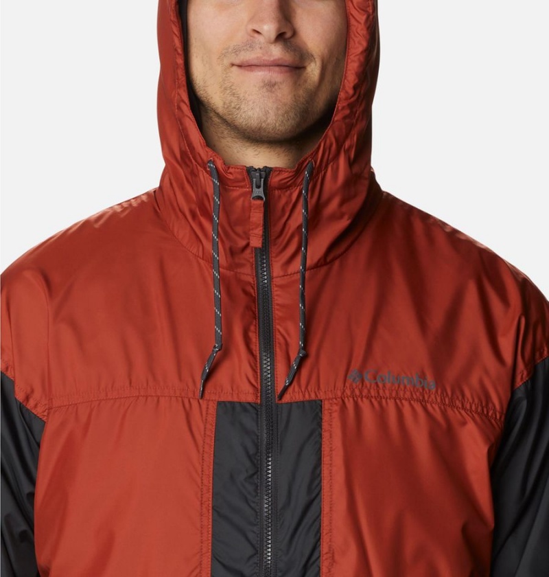 Red Men's Columbia Flash Challenger Lined Windbreaker | YPVWX-4286