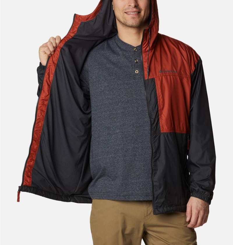 Red Men's Columbia Flash Challenger Lined Windbreaker | YPVWX-4286