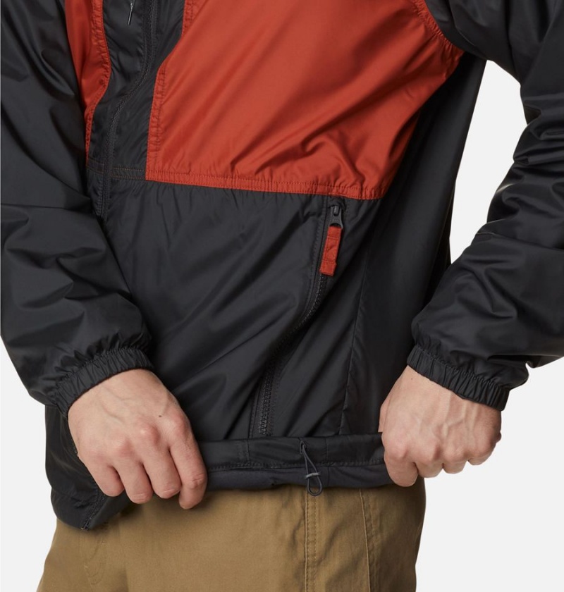 Red Men's Columbia Flash Challenger Lined Windbreaker | YPVWX-4286