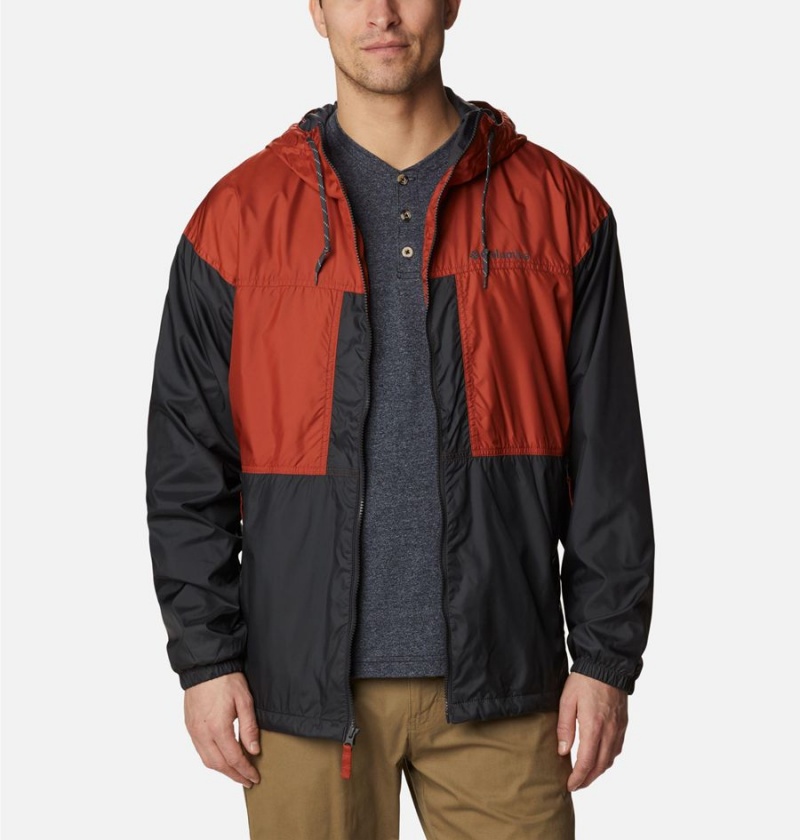 Red Men's Columbia Flash Challenger Lined Windbreaker | YPVWX-4286