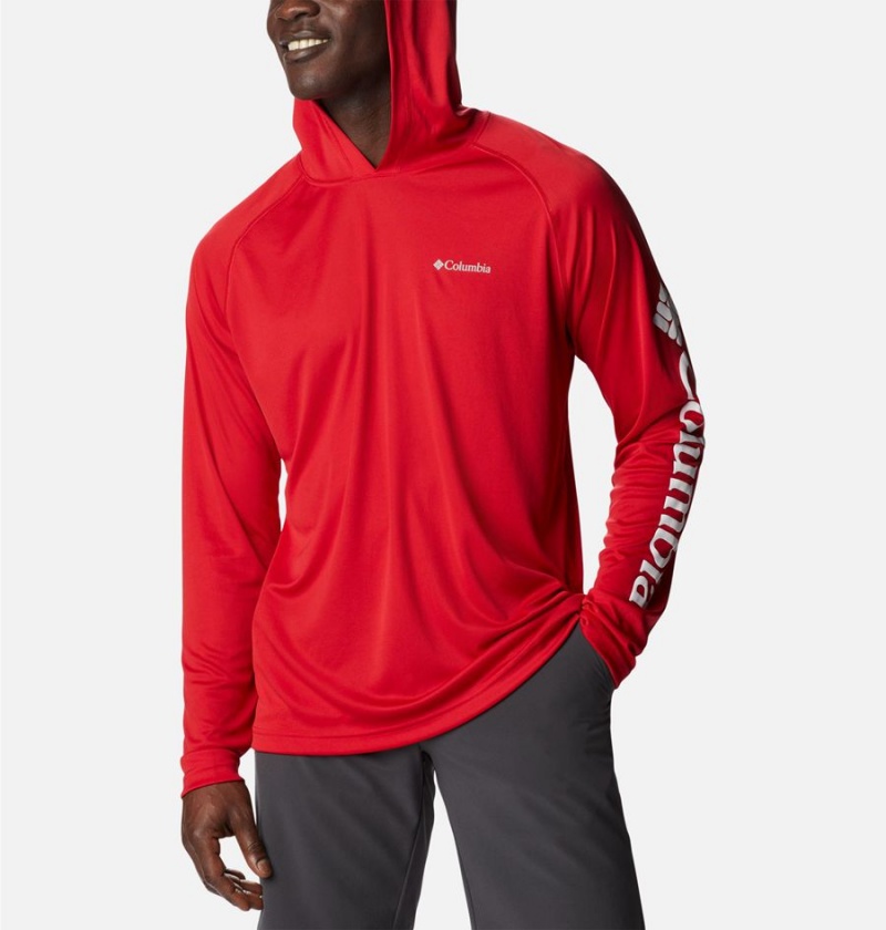 Red Men's Columbia Fork Stream Hoodie | QVPIS-9436