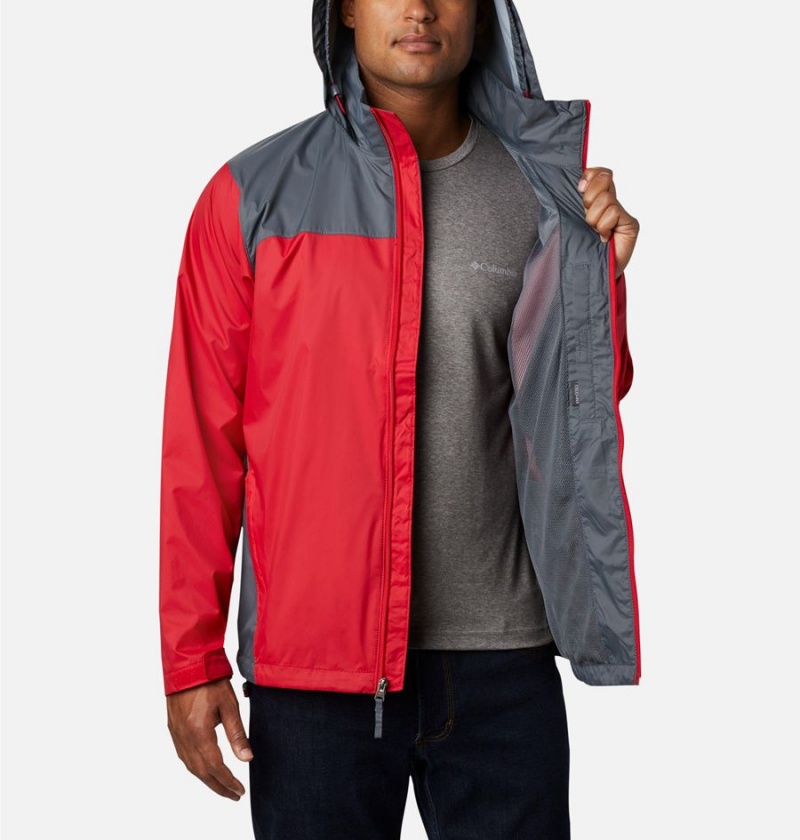 Red Men's Columbia Glennaker Lake Rain Jacket | FBRXE-2653