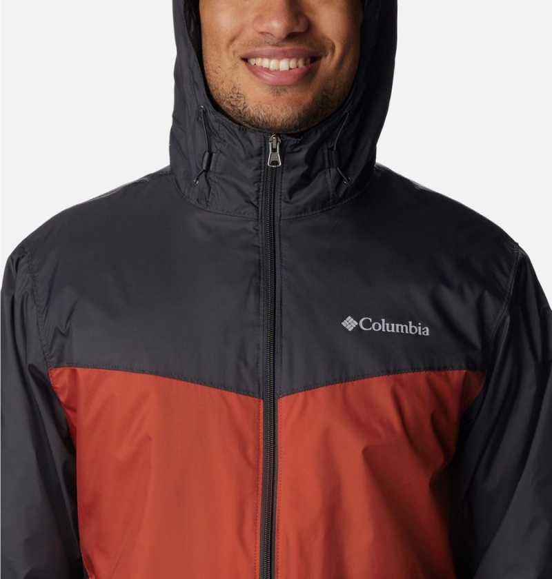 Red Men's Columbia Glennaker Sherpa Lined Rain Jacket | FNUVP-6394