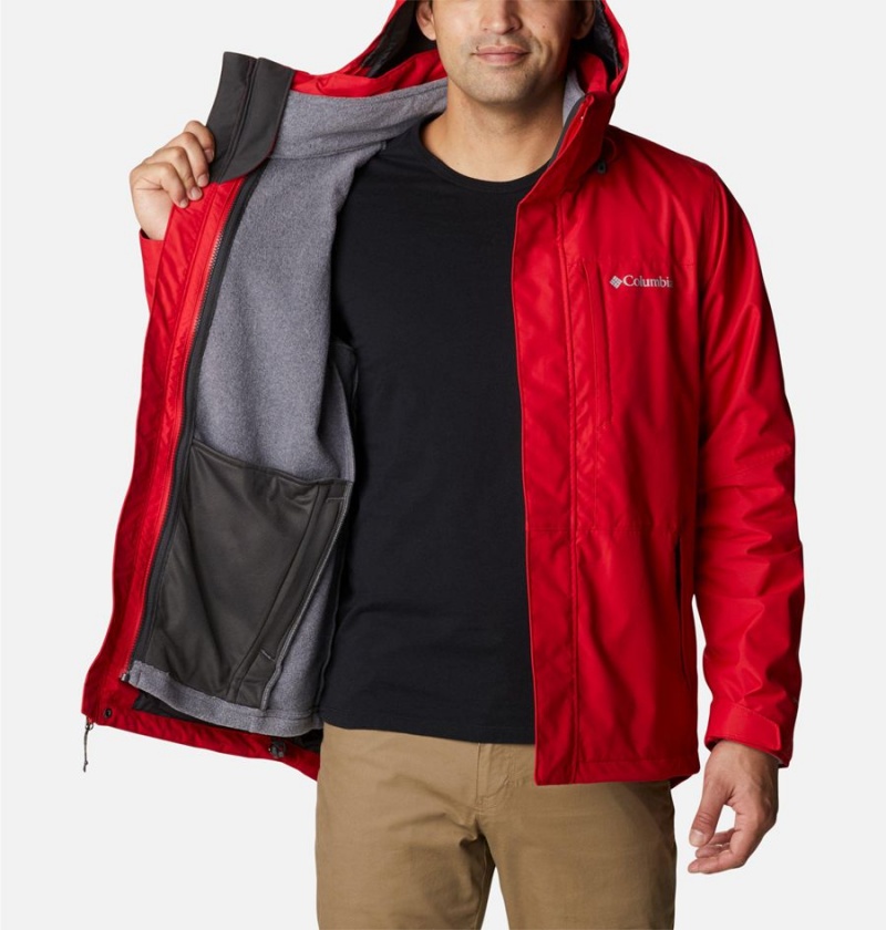 Red Men's Columbia Gulfport Interchange 3 In 1 Jackets | UGIHN-4107