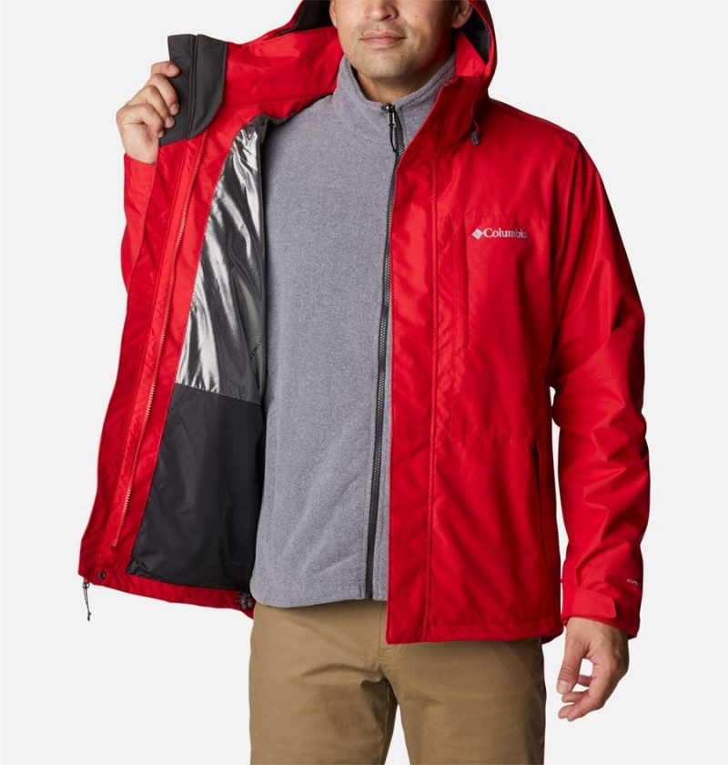 Red Men's Columbia Gulfport Interchange 3 In 1 Jackets | UGIHN-4107