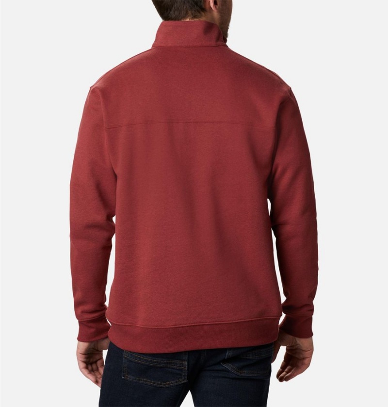 Red Men's Columbia Hart Mountain II Half Zip Sweatshirt | ZJYRC-6231