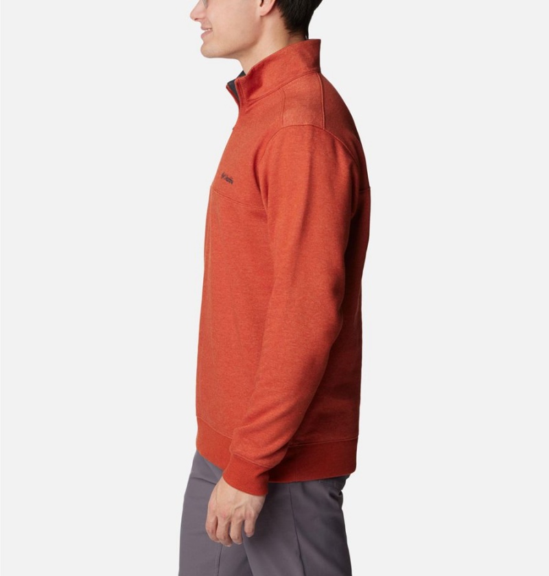 Red Men's Columbia Hart Mountain II Half Zip Sweatshirt | SCIUE-1673