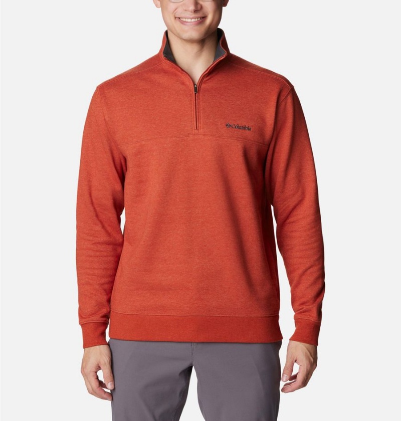 Red Men\'s Columbia Hart Mountain II Half Zip Sweatshirt | SCIUE-1673