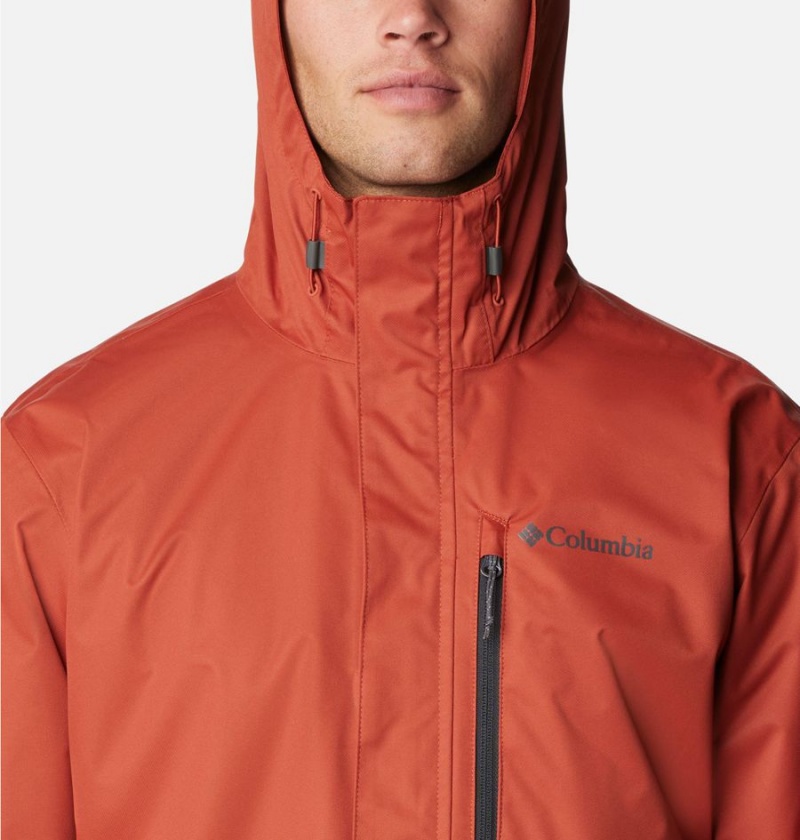 Red Men's Columbia Hikebound Rain Jacket | OEMXJ-1607