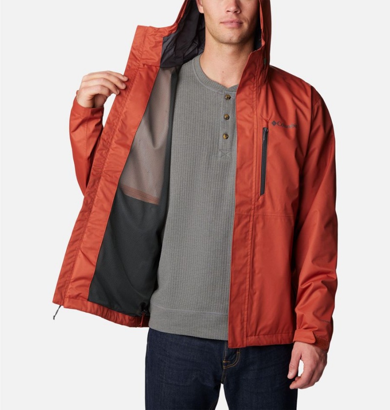 Red Men's Columbia Hikebound Rain Jacket | OEMXJ-1607