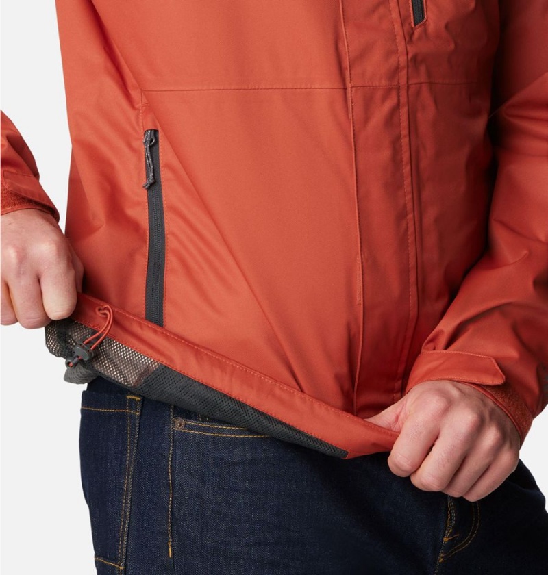 Red Men's Columbia Hikebound Rain Jacket | OEMXJ-1607