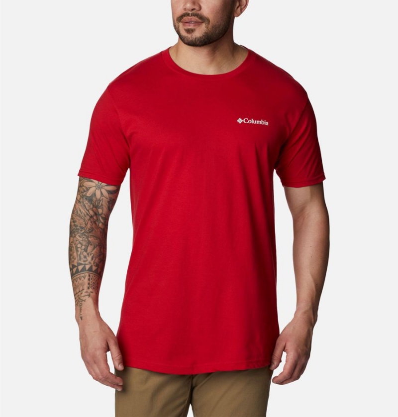 Red Men's Columbia Kingston Graphic T-Shirt | WBVGU-8951