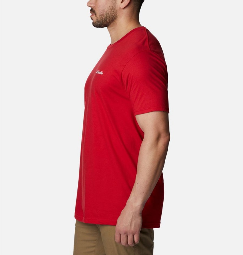 Red Men's Columbia Kingston Graphic T-Shirt | WBVGU-8951