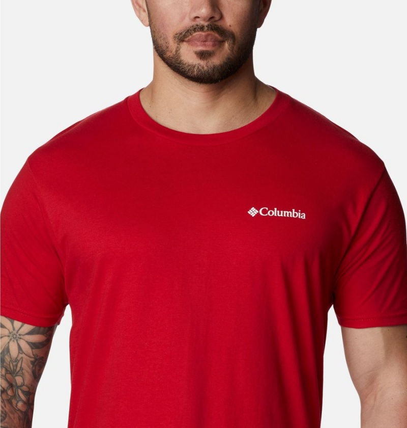 Red Men's Columbia Kingston Graphic T-Shirt | WBVGU-8951