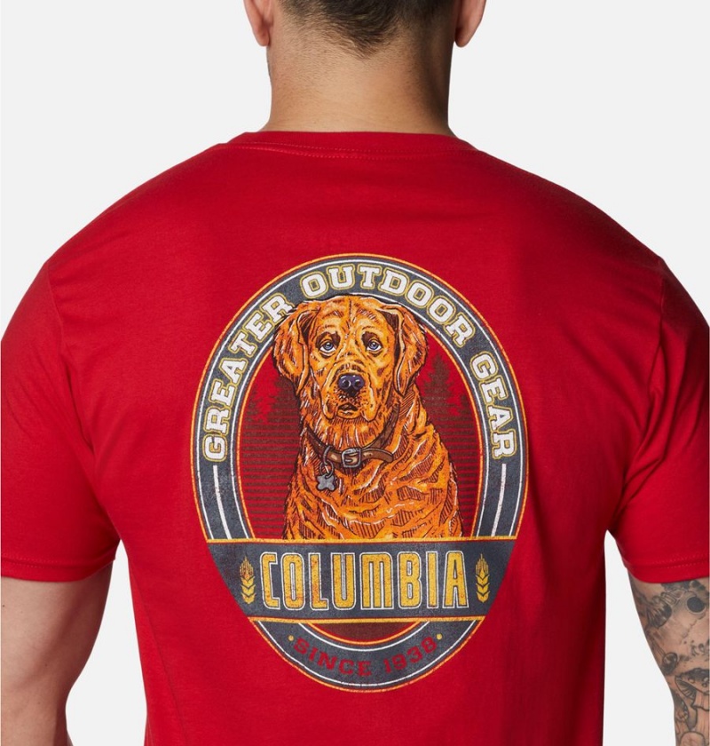 Red Men's Columbia Kingston Graphic T-Shirt | WBVGU-8951