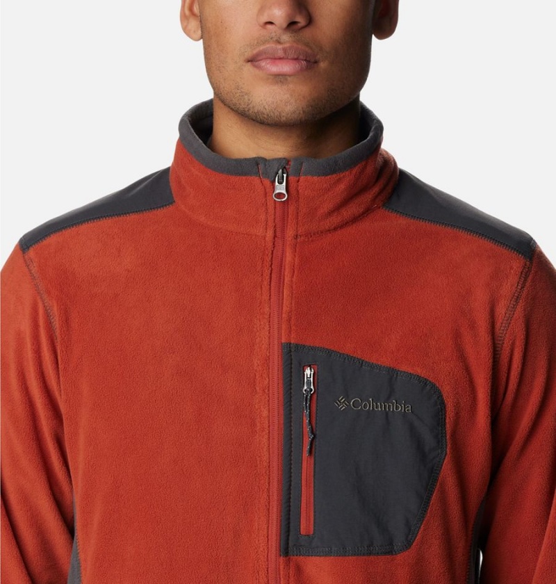 Red Men's Columbia Klamath Range Full Zip Fleece Jacket | FIEKR-8057