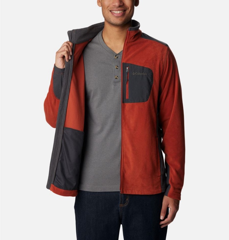 Red Men's Columbia Klamath Range Full Zip Fleece Jacket | FIEKR-8057