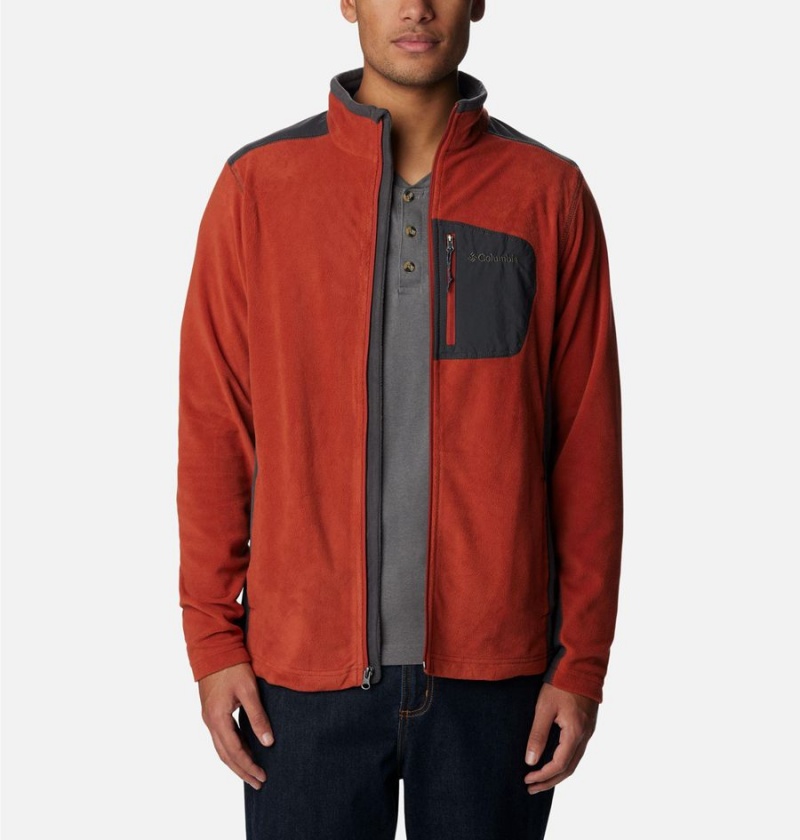 Red Men's Columbia Klamath Range Full Zip Fleece Jacket | FIEKR-8057