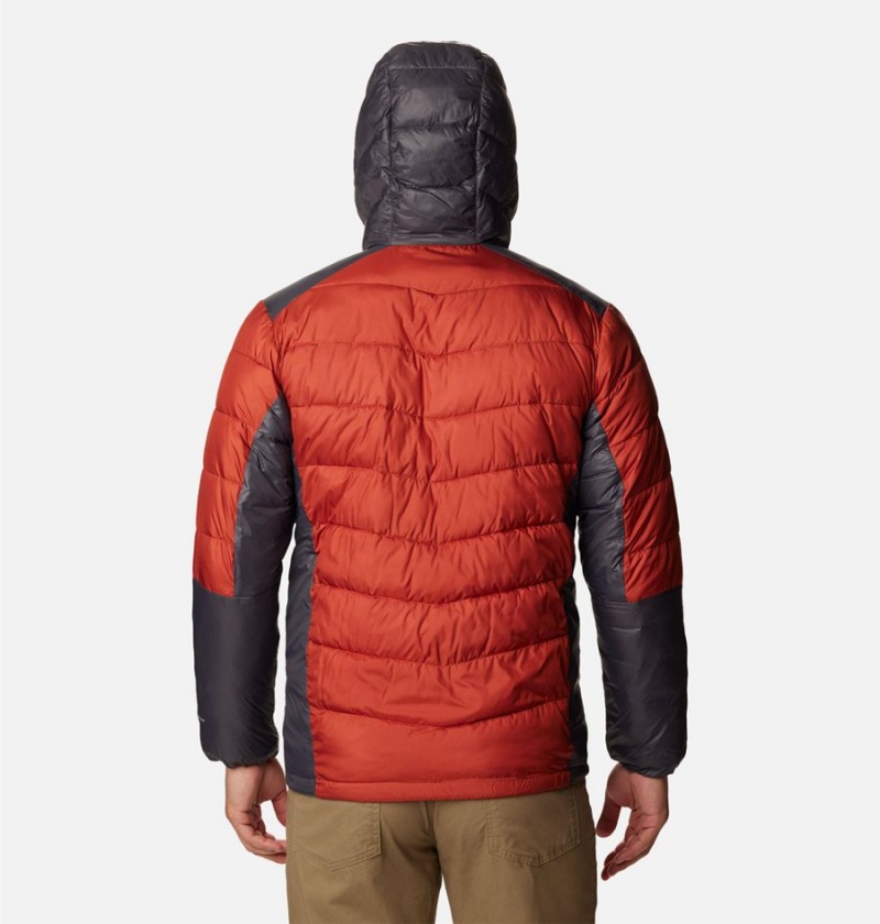 Red Men's Columbia Labyrinth Loop Omni Heat Infinity Hooded Insulated Puffer Jacket | JBAFE-0132