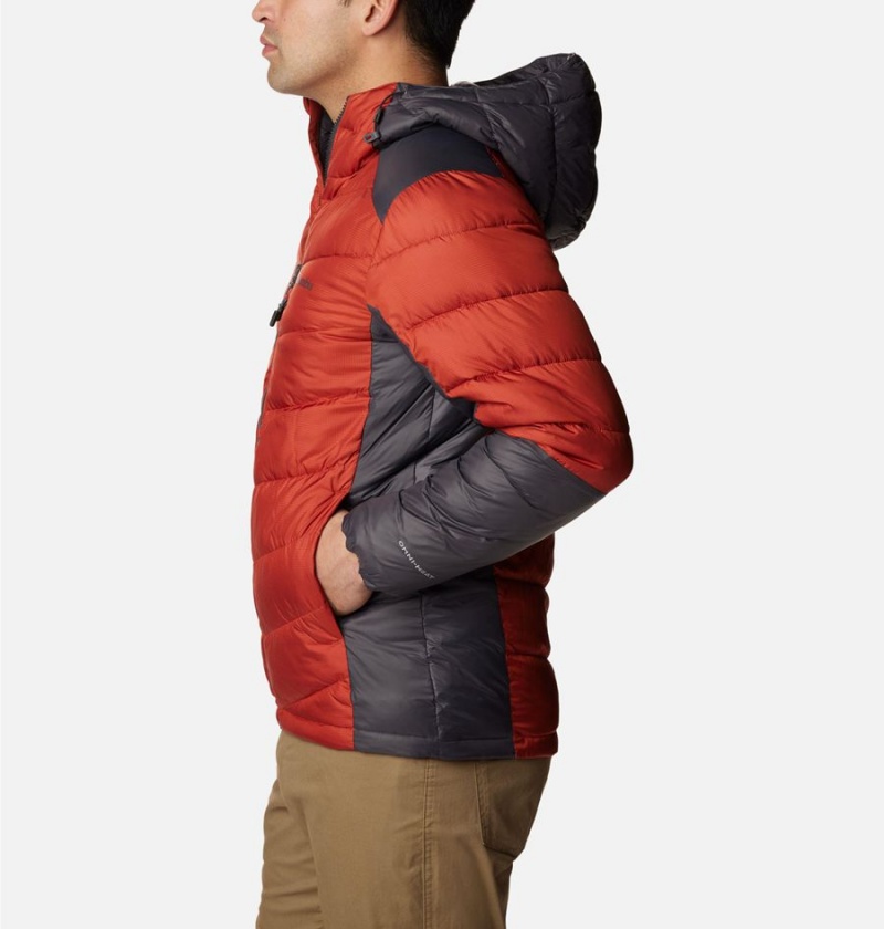 Red Men's Columbia Labyrinth Loop Omni Heat Infinity Hooded Insulated Puffer Jacket | JBAFE-0132