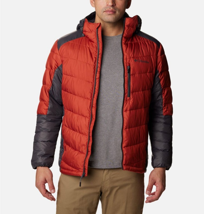 Red Men's Columbia Labyrinth Loop Omni Heat Infinity Hooded Insulated Puffer Jacket | JBAFE-0132