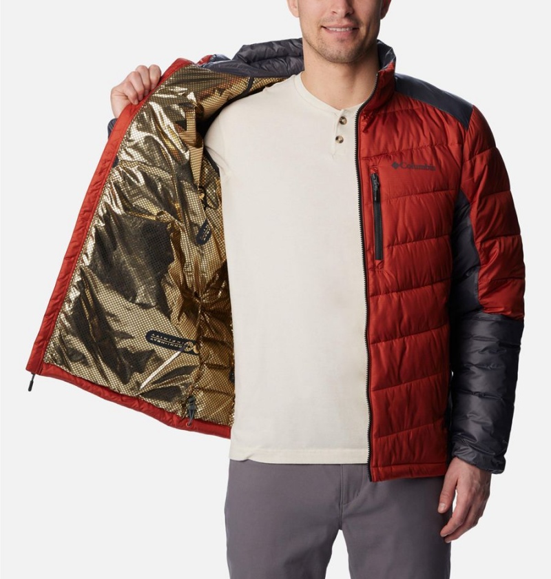 Red Men's Columbia Labyrinth Loop Omni Heat Infinity Insulated Puffer Jacket | XZCMW-1362