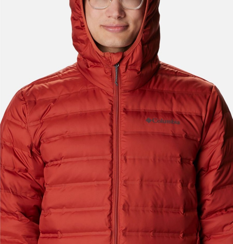 Red Men's Columbia Lake 22 Hooded Insulated Puffer Jacket | FMHLI-5289