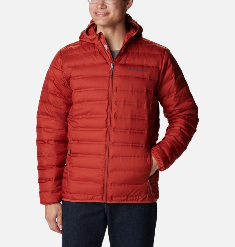 Red Men\'s Columbia Lake 22 Hooded Insulated Puffer Jacket | FMHLI-5289