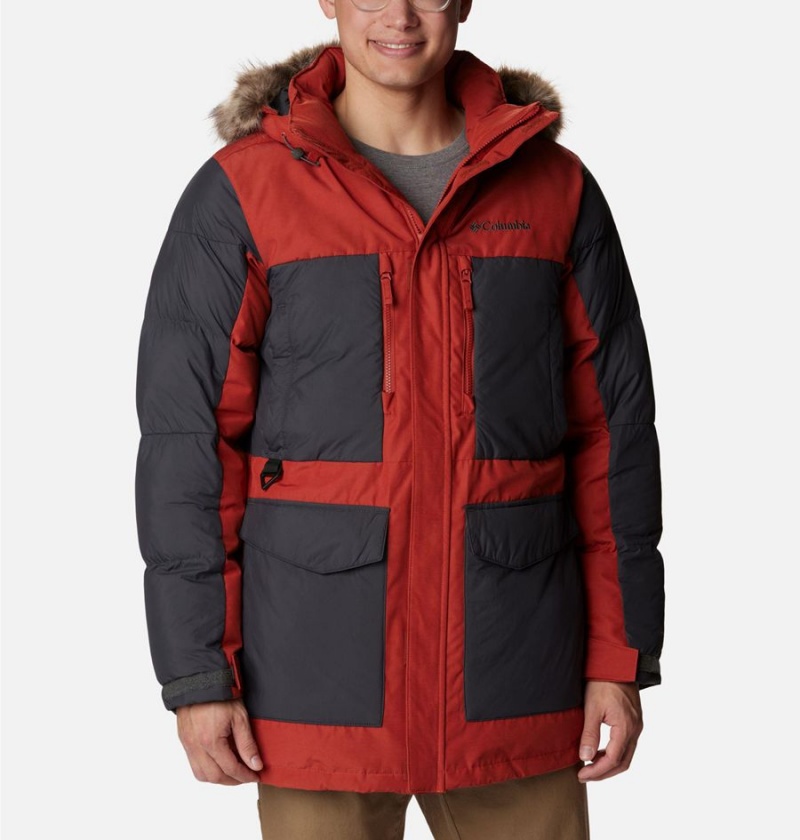 Red Men\'s Columbia Marquam Peak Fusion Omni Heat Infinity Insulated Coats | NQDKS-4125