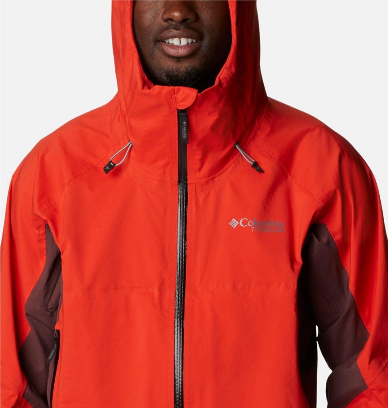 Red Men's Columbia Mazama Trail Shell Rain Jacket | GHWTF-0398