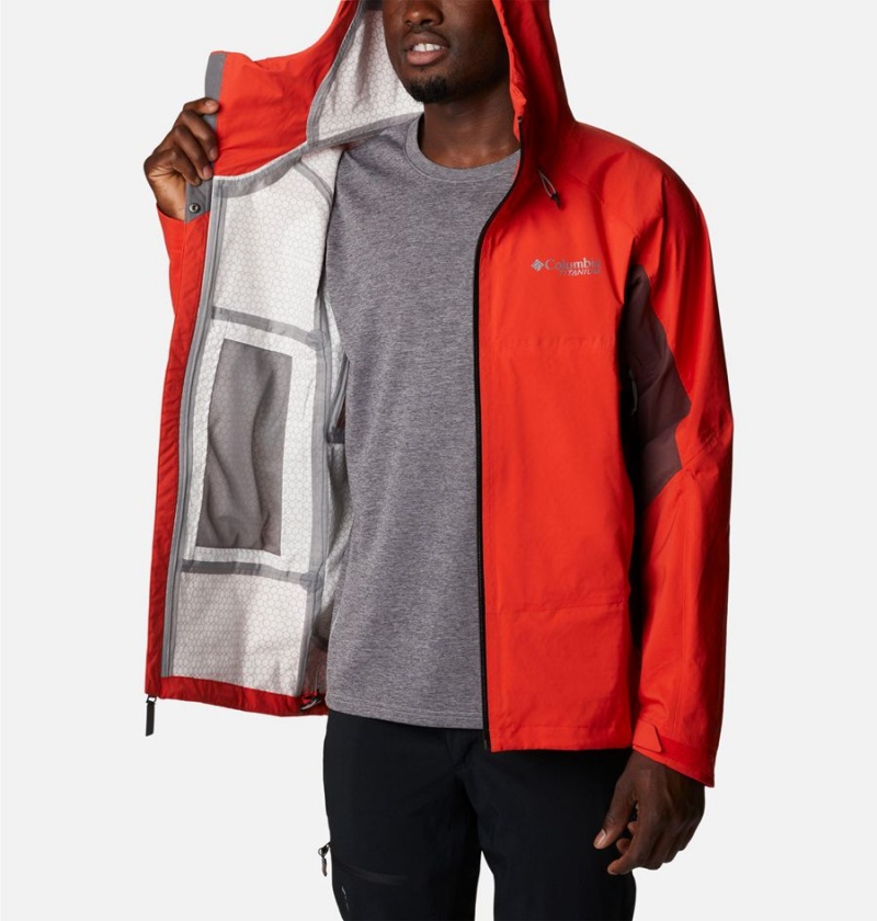 Red Men's Columbia Mazama Trail Shell Rain Jacket | GHWTF-0398