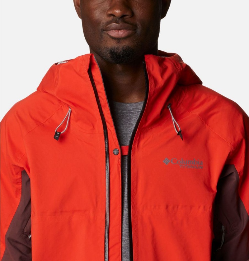 Red Men's Columbia Mazama Trail Shell Rain Jacket | GHWTF-0398