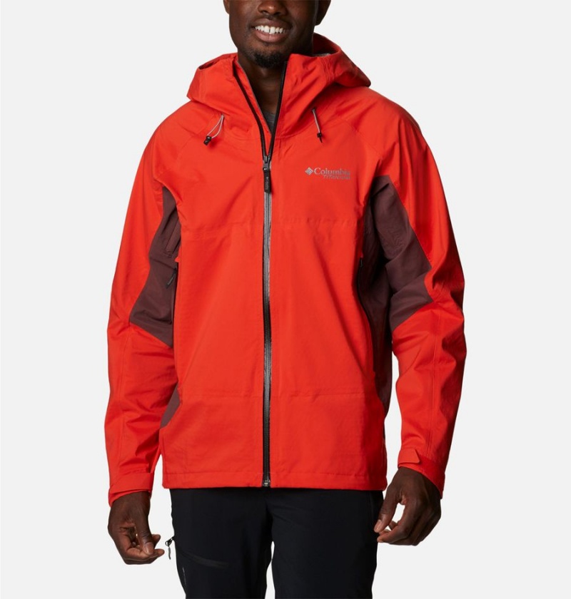 Red Men\'s Columbia Mazama Trail Shell Rain Jacket | GHWTF-0398